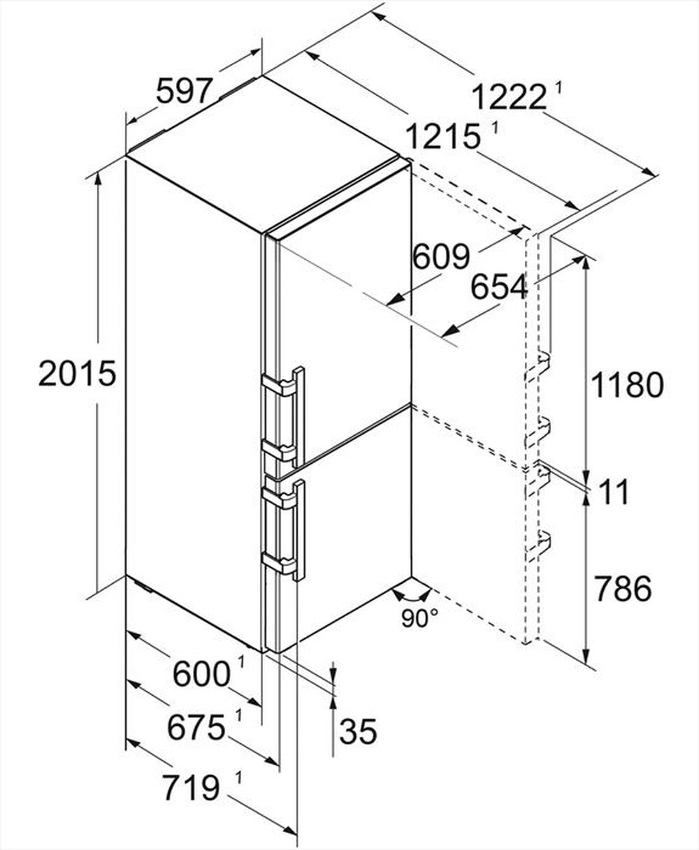 "LIEBHERR - Frigorifero combinato CBNBSD 576I-20 Classe D-BlackSteel"