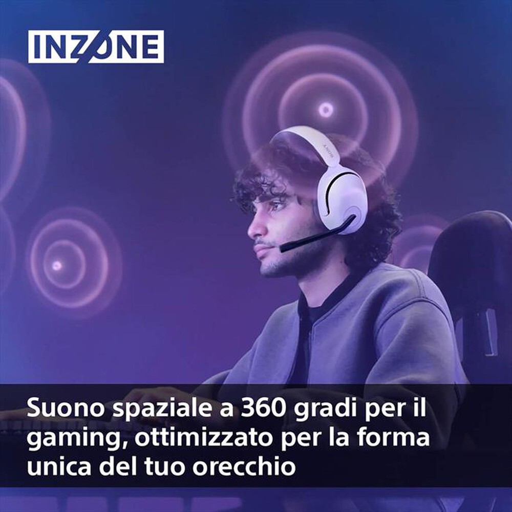 "SONY - Cuffie gaming wireless WHG500W.CE7-Bianco"