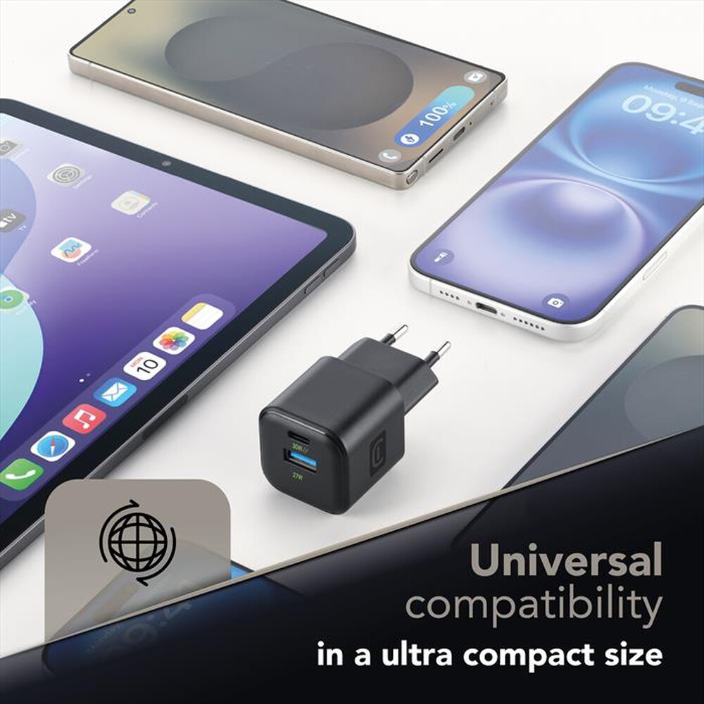 Immagine del prodotto CELLULARLINE - Caricabatterie da rete MULTIPOWER GAN 30W-Nero
