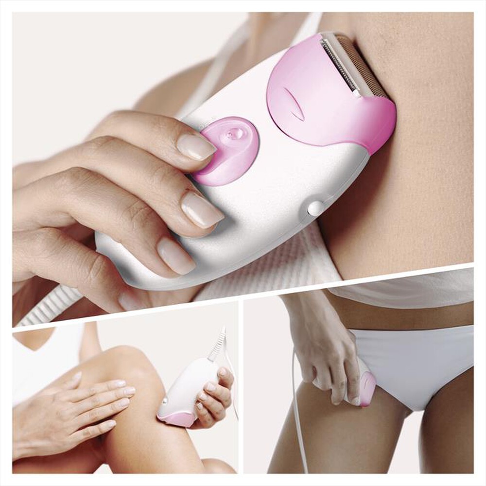 "BRAUN - Silk-èpil Nuovo 3270 Gambe & Corpo-BIANCO/ROSA"