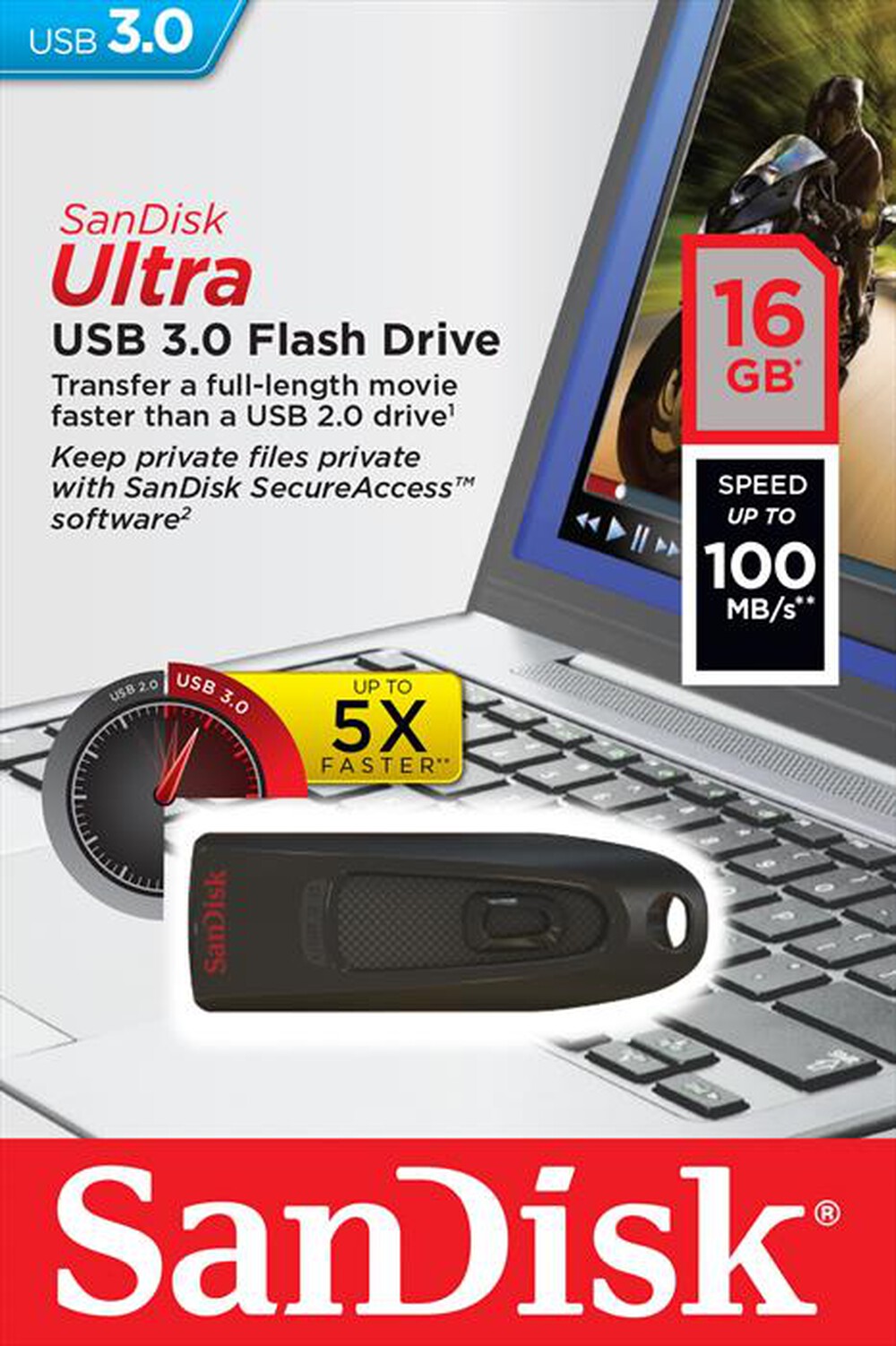 "SANDISK - Cruzer Ultra USB 3.0 16GB"