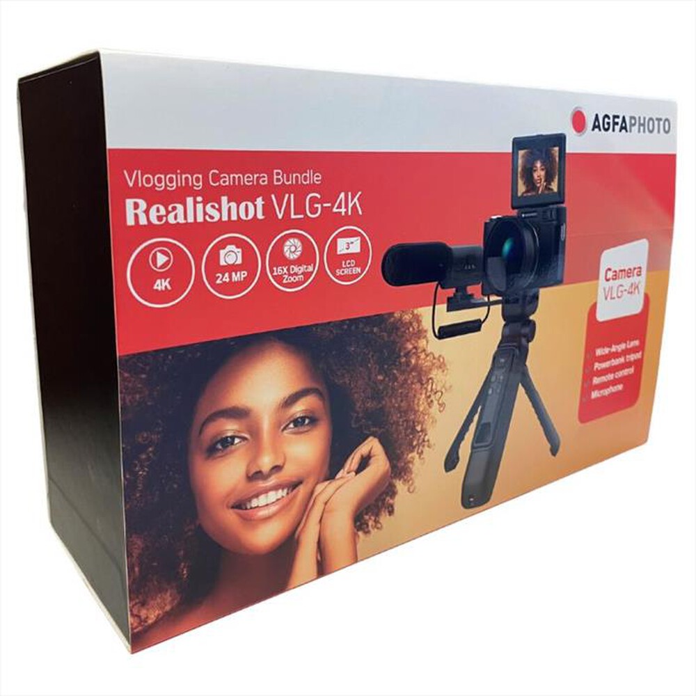 "AGFA - REALISHOT VLOGGING CAMERA BUNDLE VLG-4K DIGIT-black"