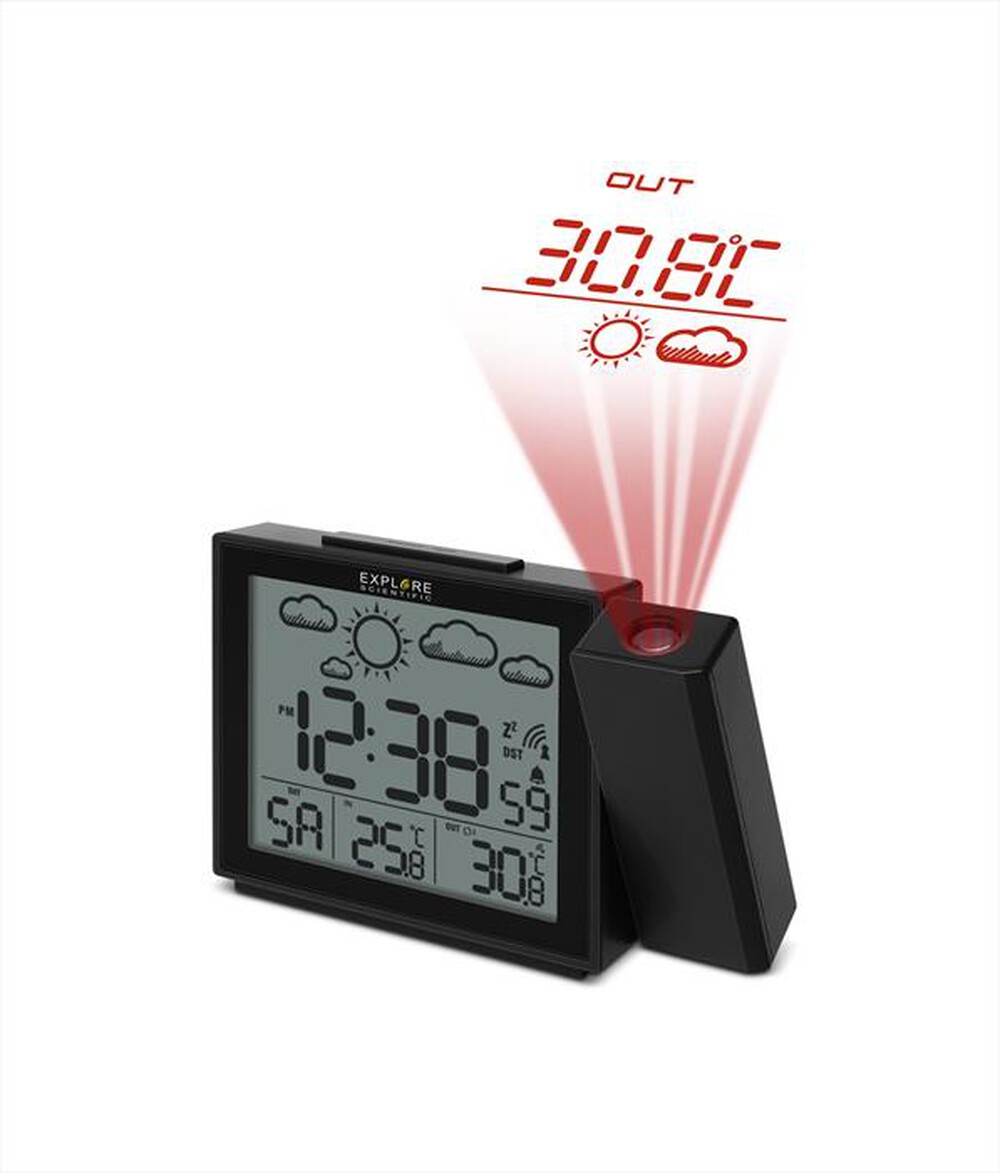 "EXPLORE SCIENTIFIC - RPW3009 OROLOGIO CON PROIEZIONE-Black"