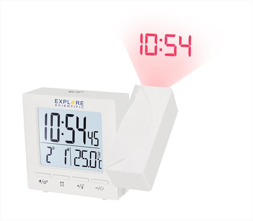 "EXPLORE SCIENTIFIC - RDP1001 OROLOGIO RADIOCONTROLLATO CON PROIEZIONE-White"