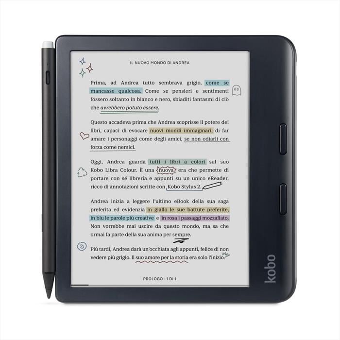 KOBO - PACCHETTO KOBO LIBRA COLOUR E KOBO STYLUS 2-Nero | Euronics