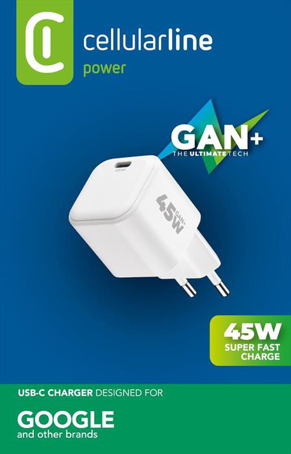 Immagine del prodotto CELLULARLINE - CARICATORE GAN+ 45 W PORTA USB-C-Bianco