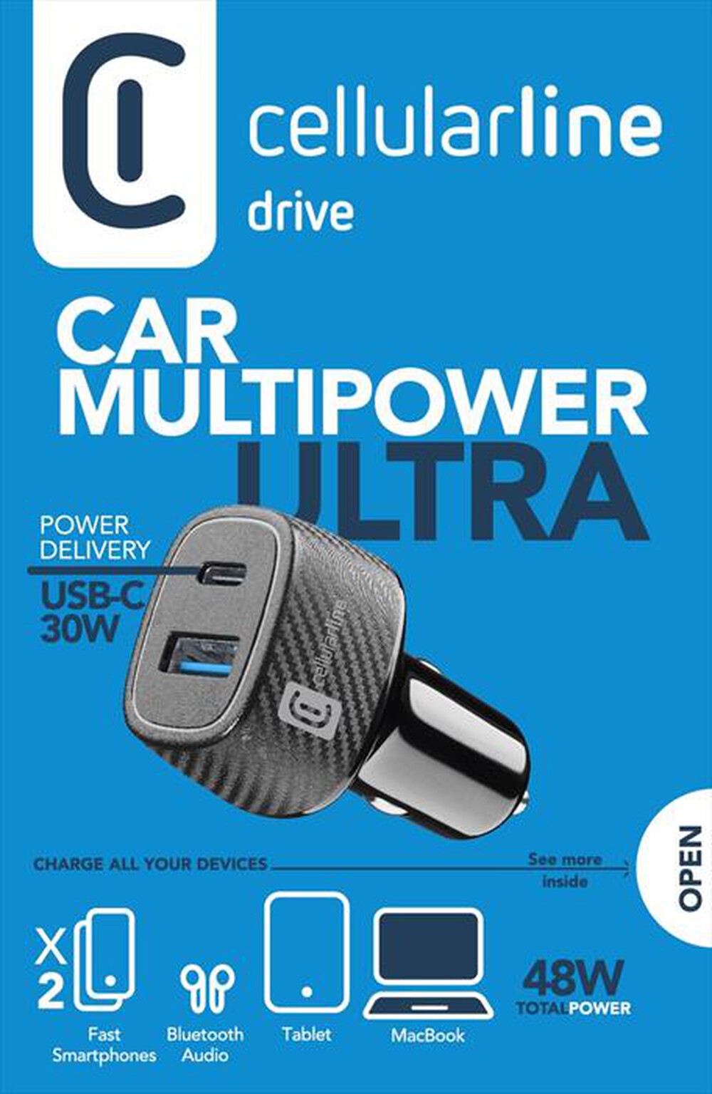 "CELLULARLINE - CAR MULTIPOWER ULTRA-Black"