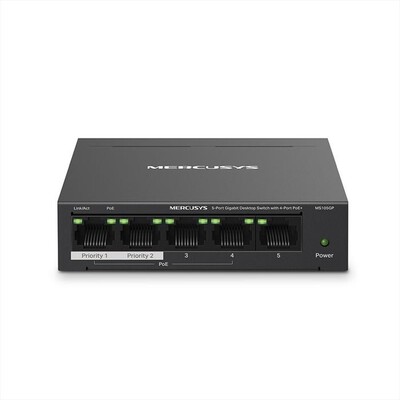 MERCUSYS - 5-PORT GIGABIT DESKTOP SWITCH WITH  4-PORT POE+-nero