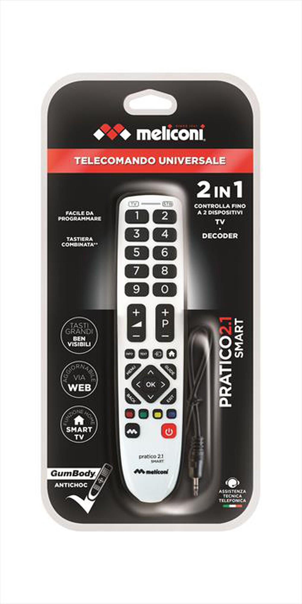 "MELICONI - SENIOR 2.1-Telecomando con corpo in gomma"