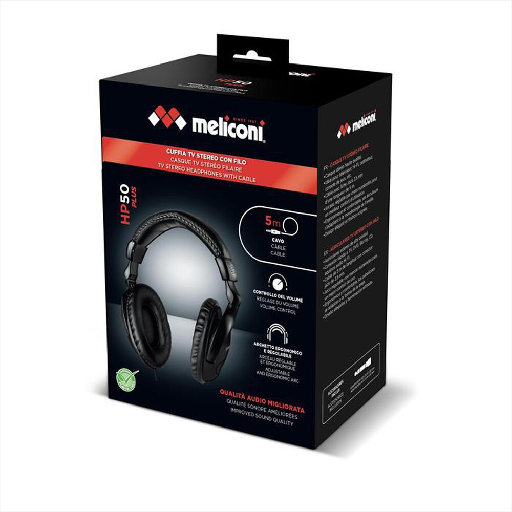 Immagine del prodotto MELICONI - Cuffia TV con filo HP 50 PLUS-Estetica all black