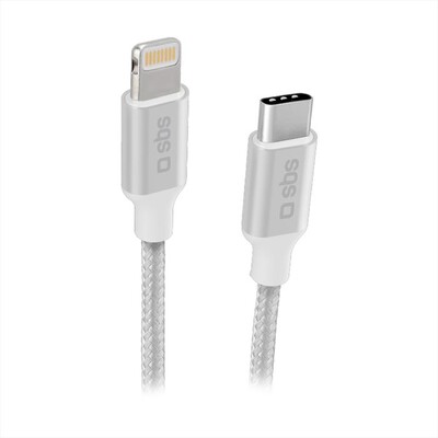 SBS - Cavo USB-C - Lightning braided TECABLELIGTC1BW-Argento