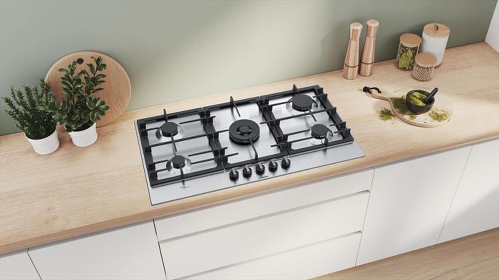 "BOSCH - Piano cottura a gas PCR9A5B90 5 fuochi 91,5cm-Acciaio inox"
