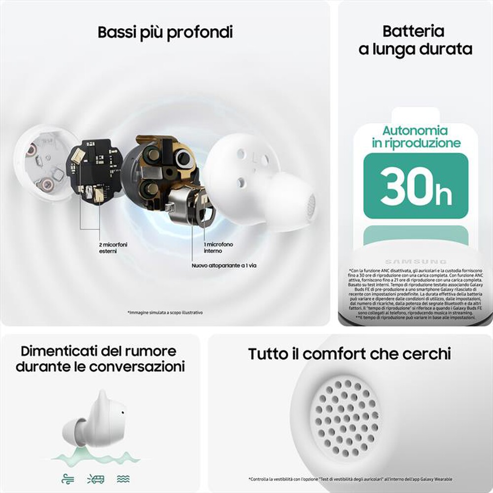 "SAMSUNG - Galaxy Buds FE Auricolari senza filo BT-Graphite"