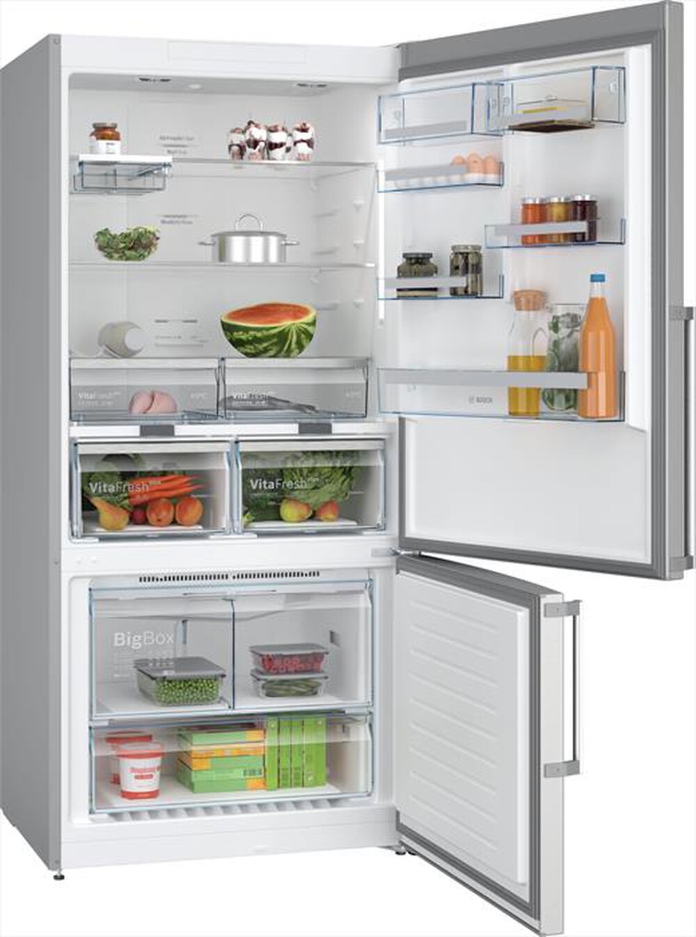 "BOSCH - Frigorifero combinato KGN86AIDR Classe D 631 lt-Acciaio anti-impronta"