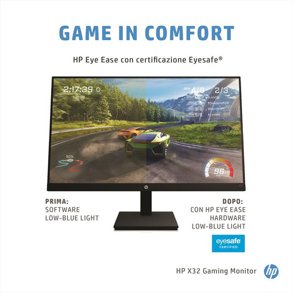 "HP - Monitor 31,5\" X32 QHD GAMING-Nero"