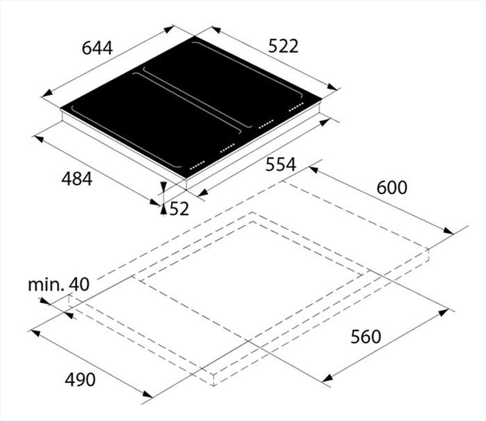 "ASKO - Piano cottura induzione HI 1655 G 64,4 cm-Vetroceramica"