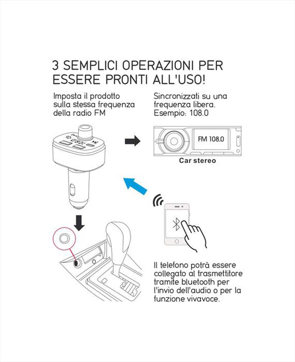 "KARMA - Trasmettitore multimediale FM VB 9399-Nero"