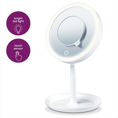 BEURER - BS 45 Specchio cosmetico illuminato con luce Led-Bianco