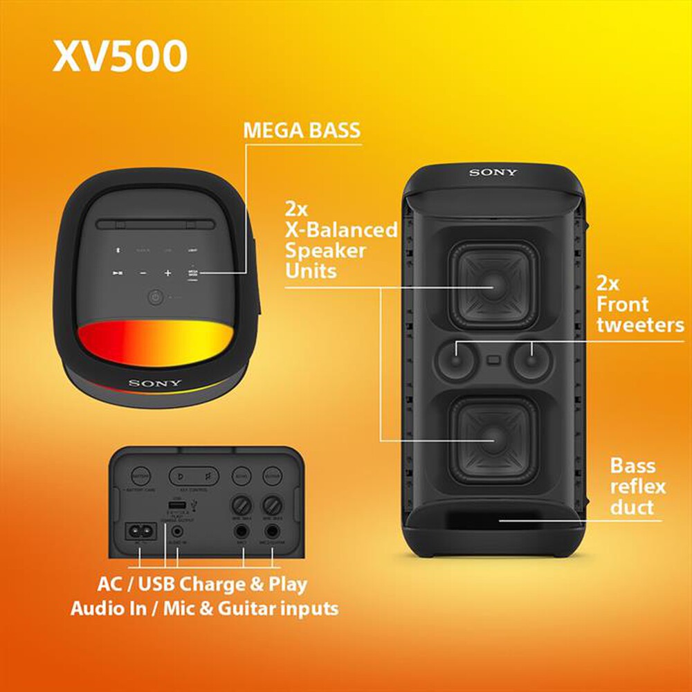 "SONY - Sistema hi-fi mini SRSXV500B.CEL-Nero"