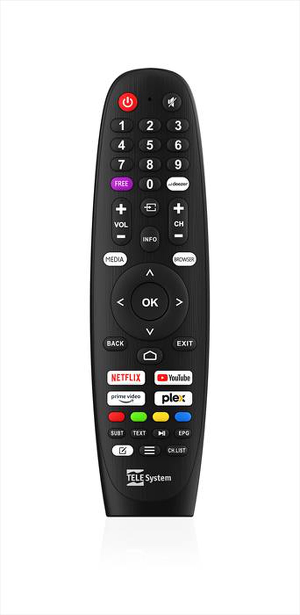 Immagine del prodotto TELESYSTEM - TELECOMANDO ORIG.IN BLIST.PER SMART TV VIDAA ERGON-BLACK