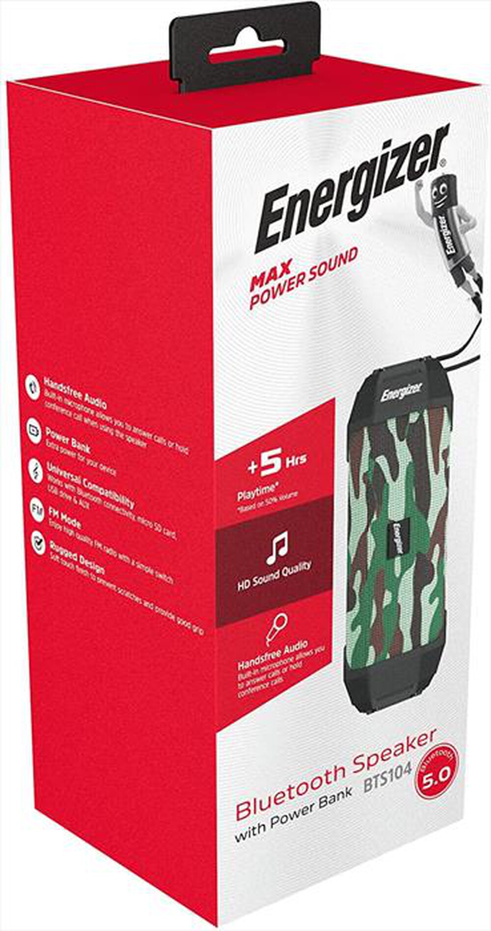 "ENERGIZER - BST104 SPEAKER PORTATILE BLUETOOTH-MILITARE"