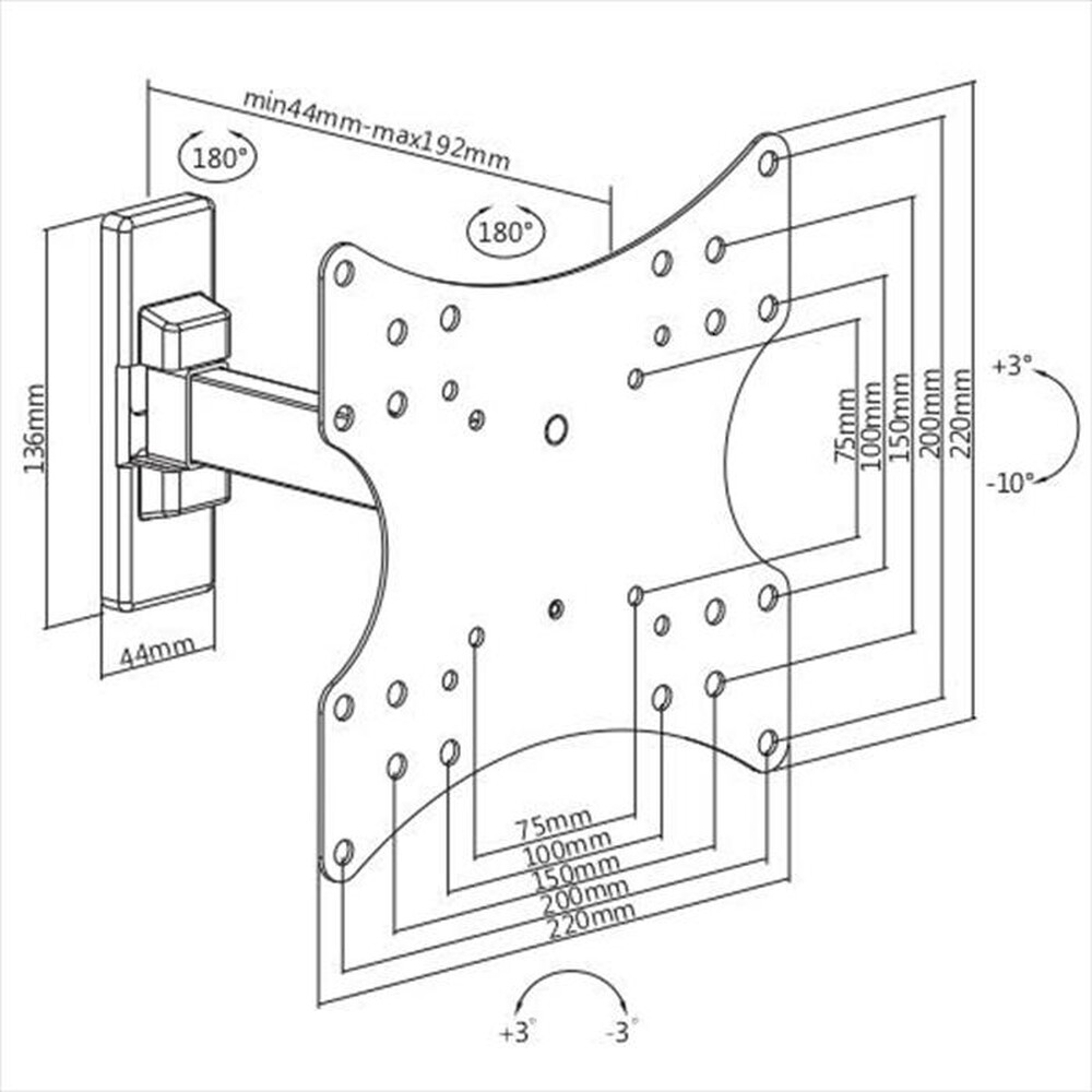 "MUNARI - Supporto TV SP221 20 Kg-NERO"