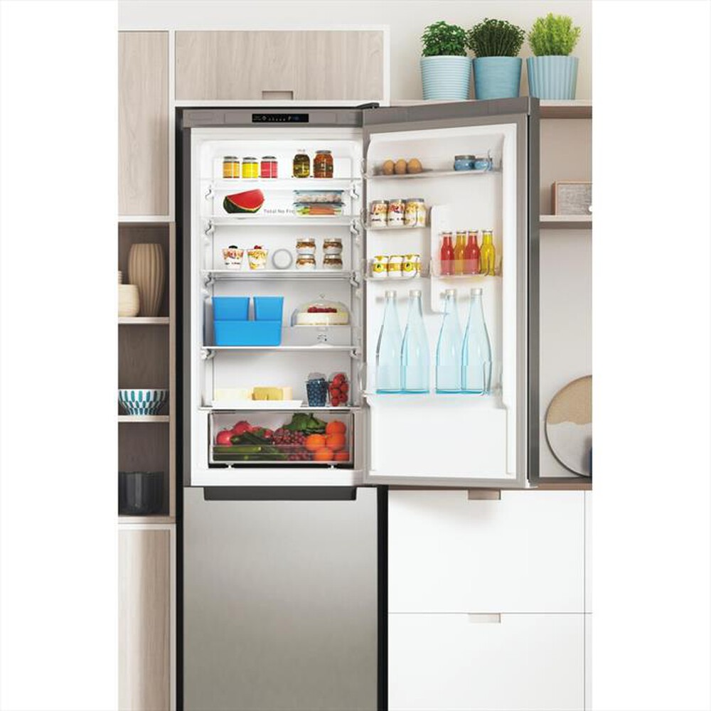 "INDESIT - Frigorifero combinato PUSH&GO INFC9 TI22X Classe E-Stainless steel"