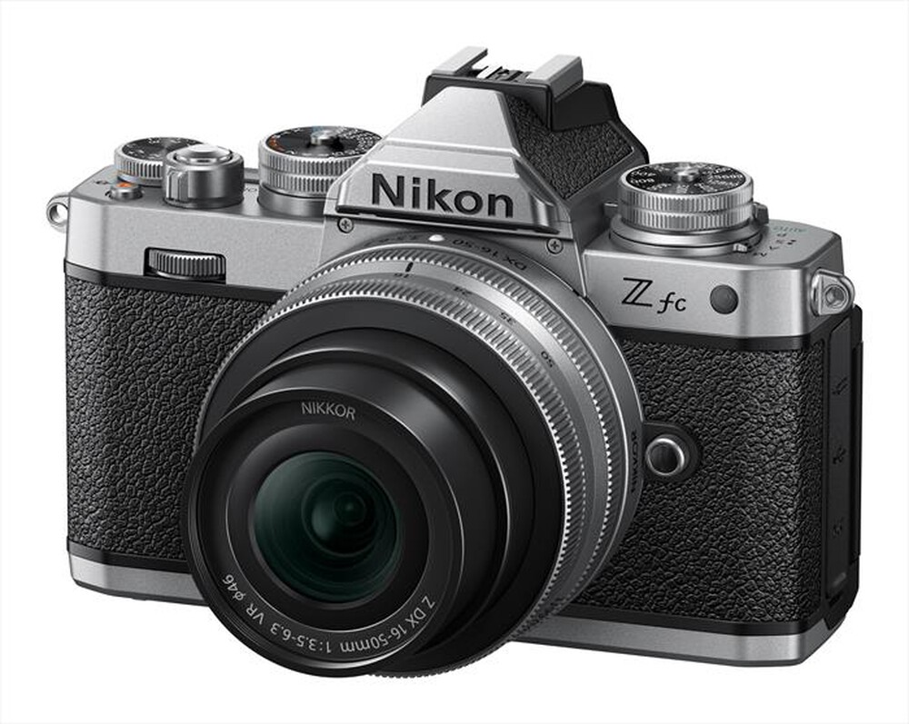 "NIKON - Z FC + Z DX 16-50 VR + SD 64GB-Argento"