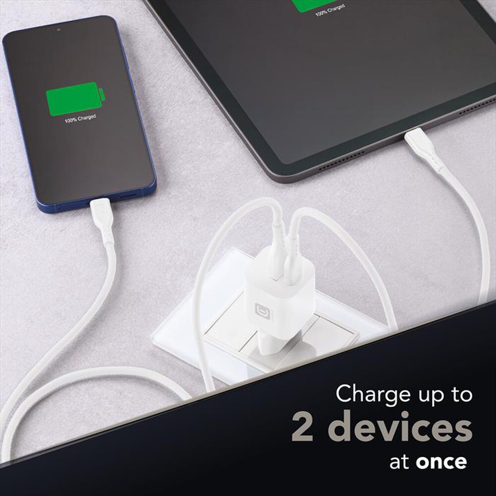 Immagine del prodotto CELLULARLINE - Caricatore GaN 30W Dual USB-A + USB-C-Bianco