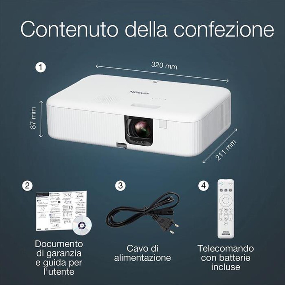 Immagine del prodotto EPSON - Videoproiettore CO-FH02-Bianco/Nero