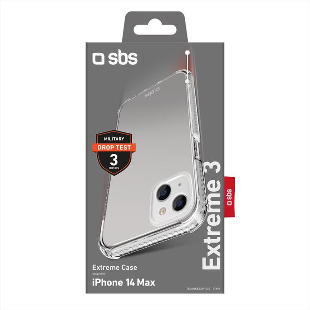 "SBS - Cover Extreme 3 TEUNBKEX3IP1467 per iPhone 14 Plus-Trasparente"