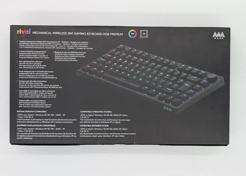 Immagine del prodotto AAAMAZE - TASTIERA GAMING AAAMAZE RIVAL SUPER PREMIUM-Nero
