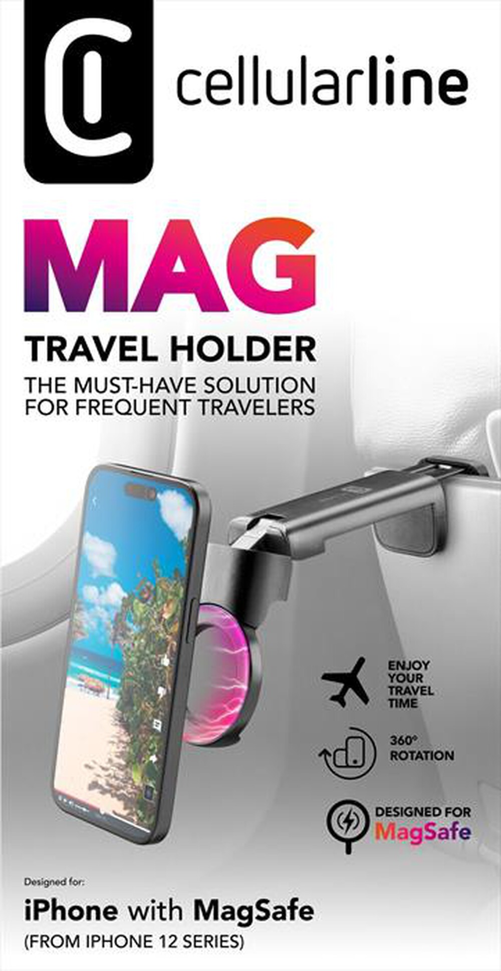 Immagine del prodotto CELLULARLINE - Supporto passivo MAG TRAVEL HOLDER per iPhone-Nero
