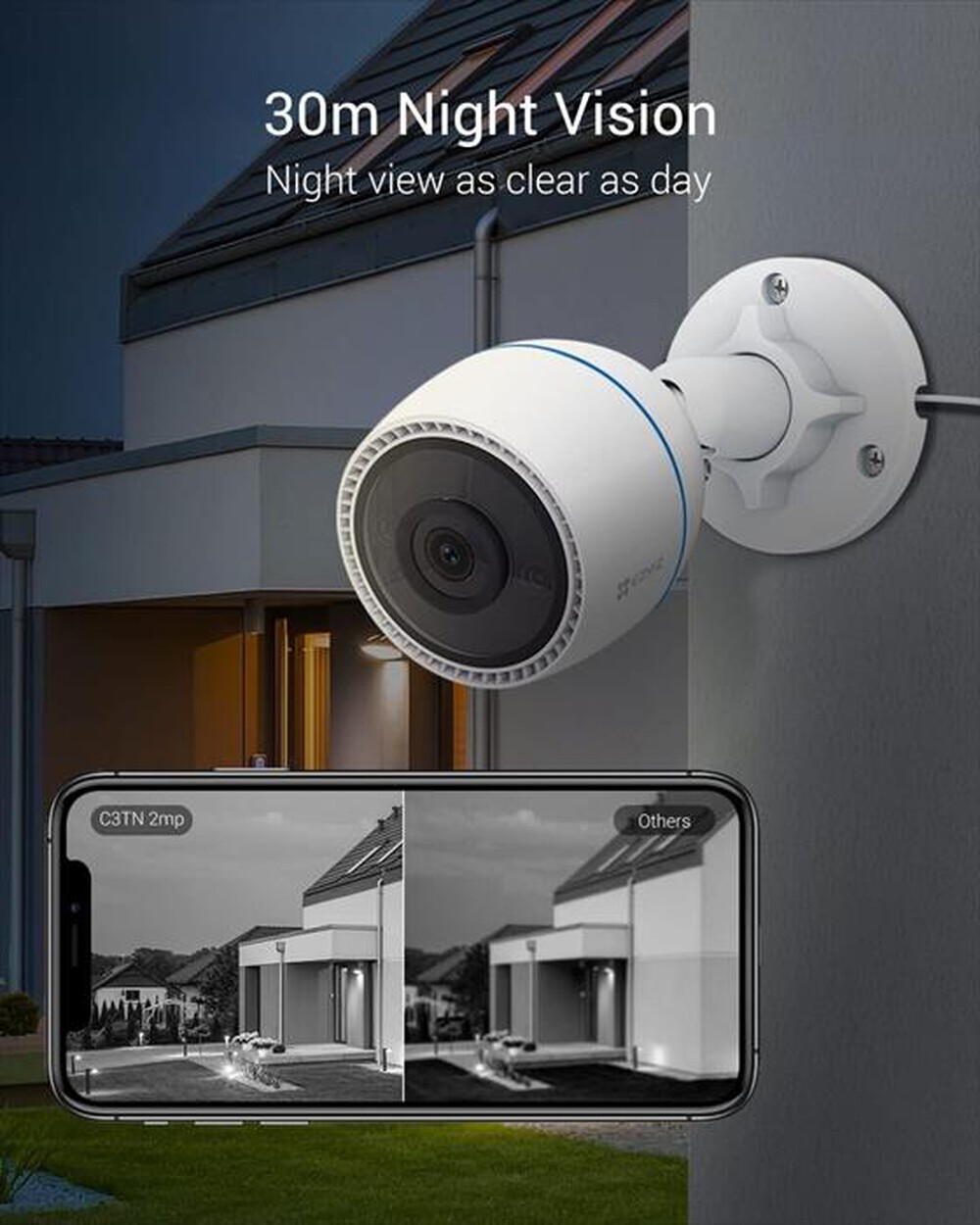 "EZVIZ - Telecamera Smart esterno C3TN COLOR + MICROSD 32GB-white"