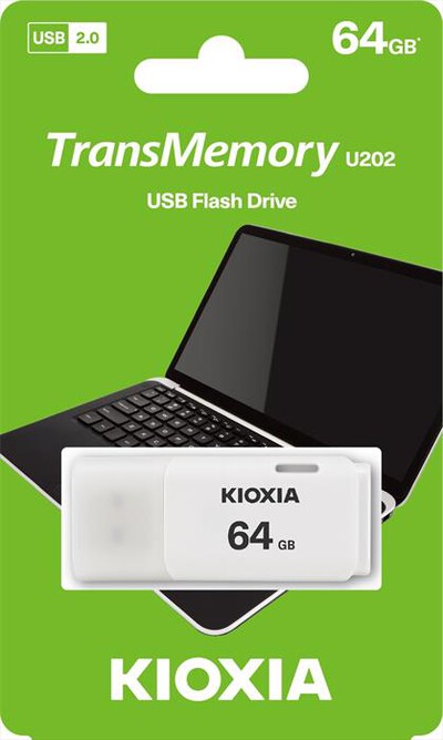 KIOXIA - CHIAVETTA USB U202 HAYABUSA 2.0 64GB-Bianco