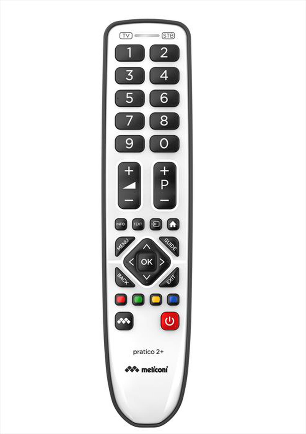 "MELICONI - Telecomando universale 2 in 1 GB PRATICO 2+ ITALIA-Bianco lucido / bianco opaco /"
