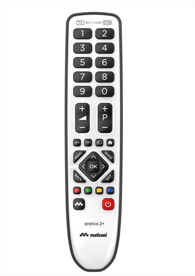 MELICONI - Telecomando universale 2 in 1 GB PRATICO 2+ ITALIA-Bianco lucido / bianco opaco /