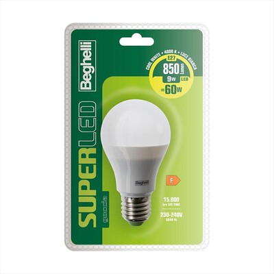BEGHELLI - SUPERLED GOCCIA 9W E27 4K - BIANCA