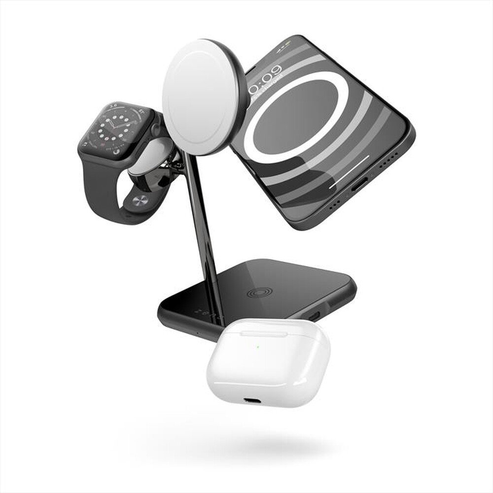 "ZENS - 4-IN-1 MAGSAFE + WATCH WIRELESS CHARGING STATION-Black - Nero"