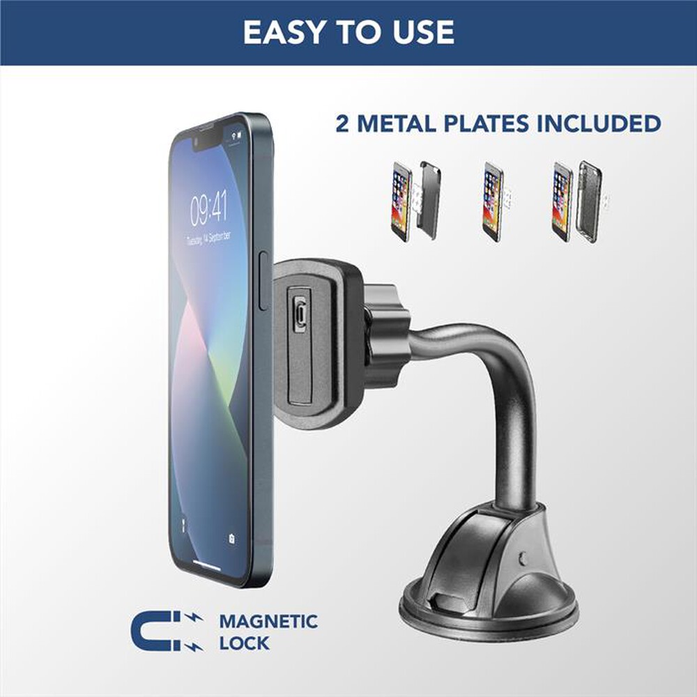 Immagine del prodotto CELLULARLINE - MAG4PILOTFORCE Supporto Auto Mag4 Ventosa Univ-Nero