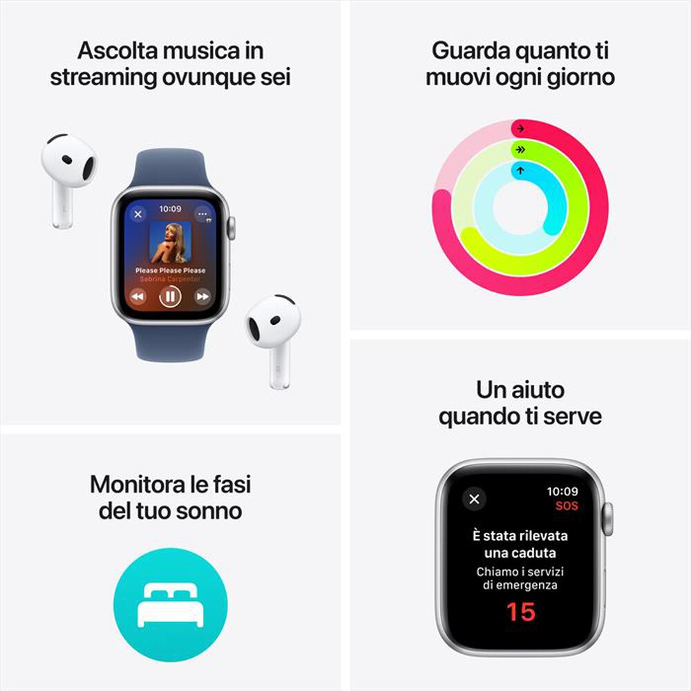 "APPLE - Watch SE GPS + Cellular 44mm Cassa Alluminio-Midnight - Sport Loop Ink"