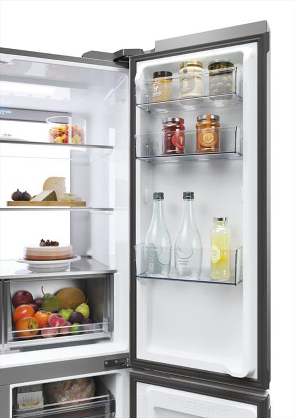 "HAIER - Frigorifero 4 porte HCR79F19ENMM Classe E 646 lt-Platino, Acciaio inossidabile"