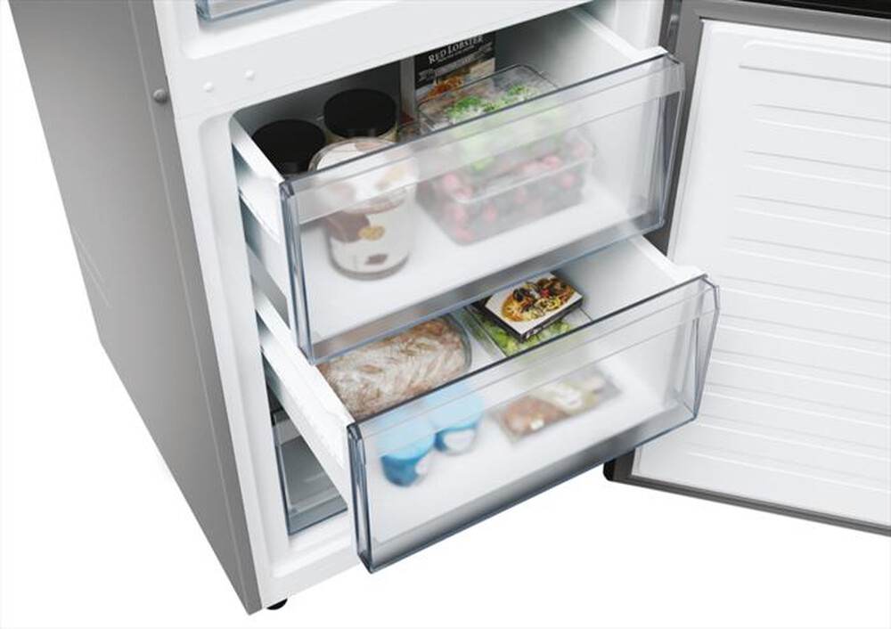 "CANDY - Frigorifero combinato CNCQ2T618EX Classe E 355 lt-Stainless steel"