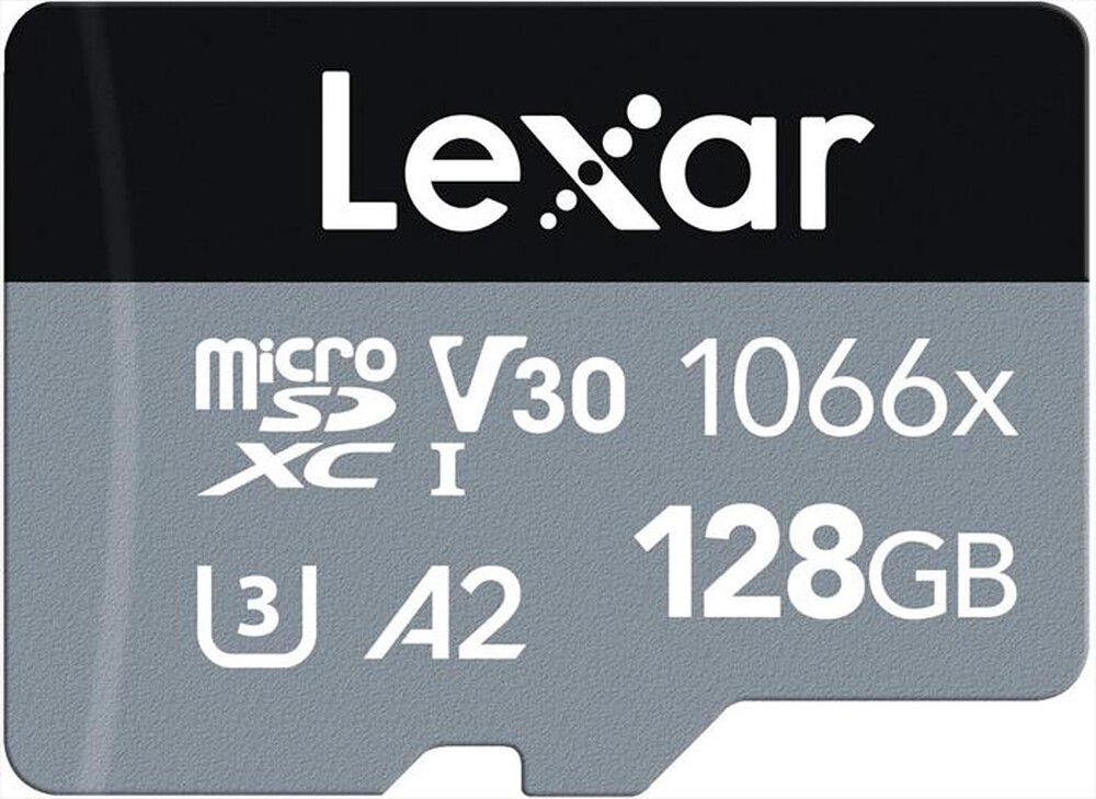 "LEXAR - SDMICRO 1066X 128GB CL.-Black/Silver"
