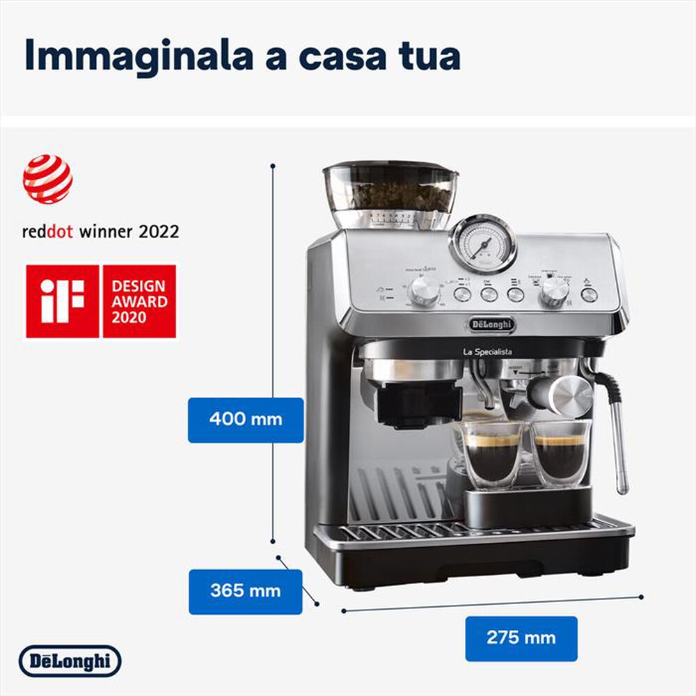 "DE LONGHI - Macchina da caffè LA SPECIALISTA ARTE EC9155.MB-Dark grey"