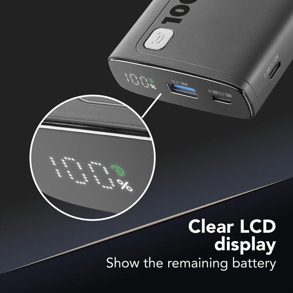 Immagine del prodotto CELLULARLINE - Caricabatterie Portatile PBDISPL01PD10000K-Nero