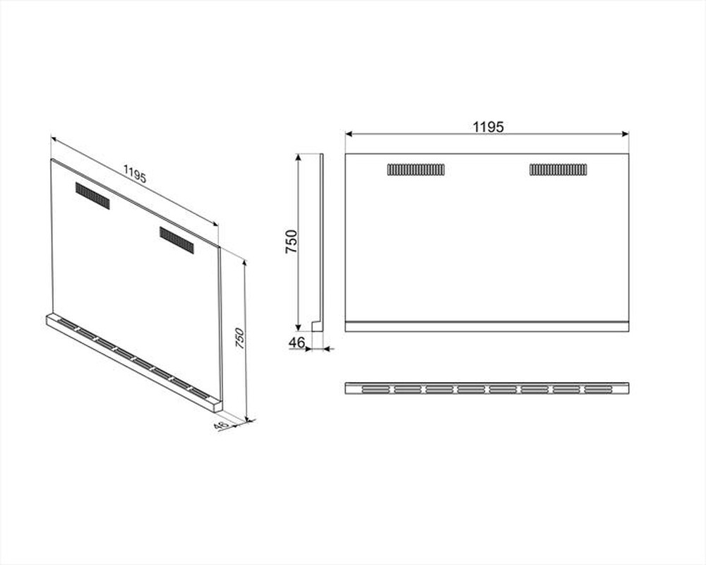 "SMEG - KIT1CPF120X Schienale acciaio"