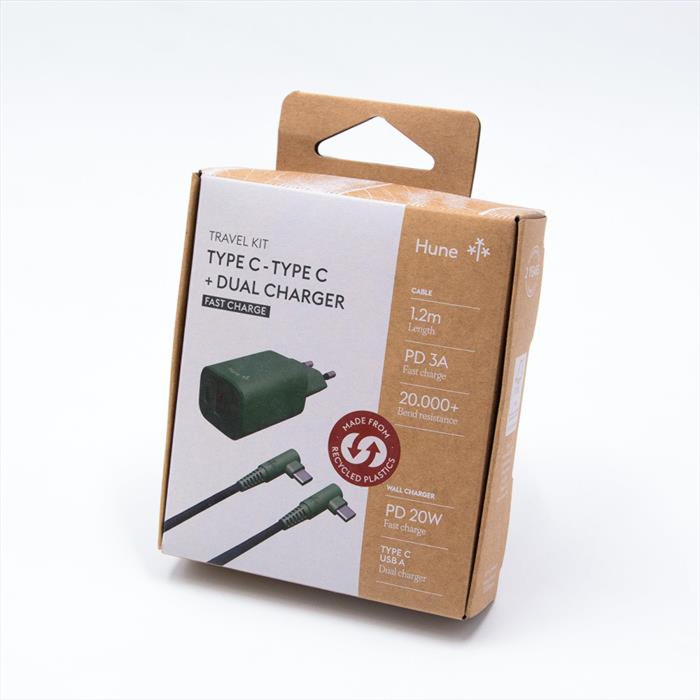 "HUNE - Caricatore Fast Charge NOMADE-20CC-Verde Foresta"
