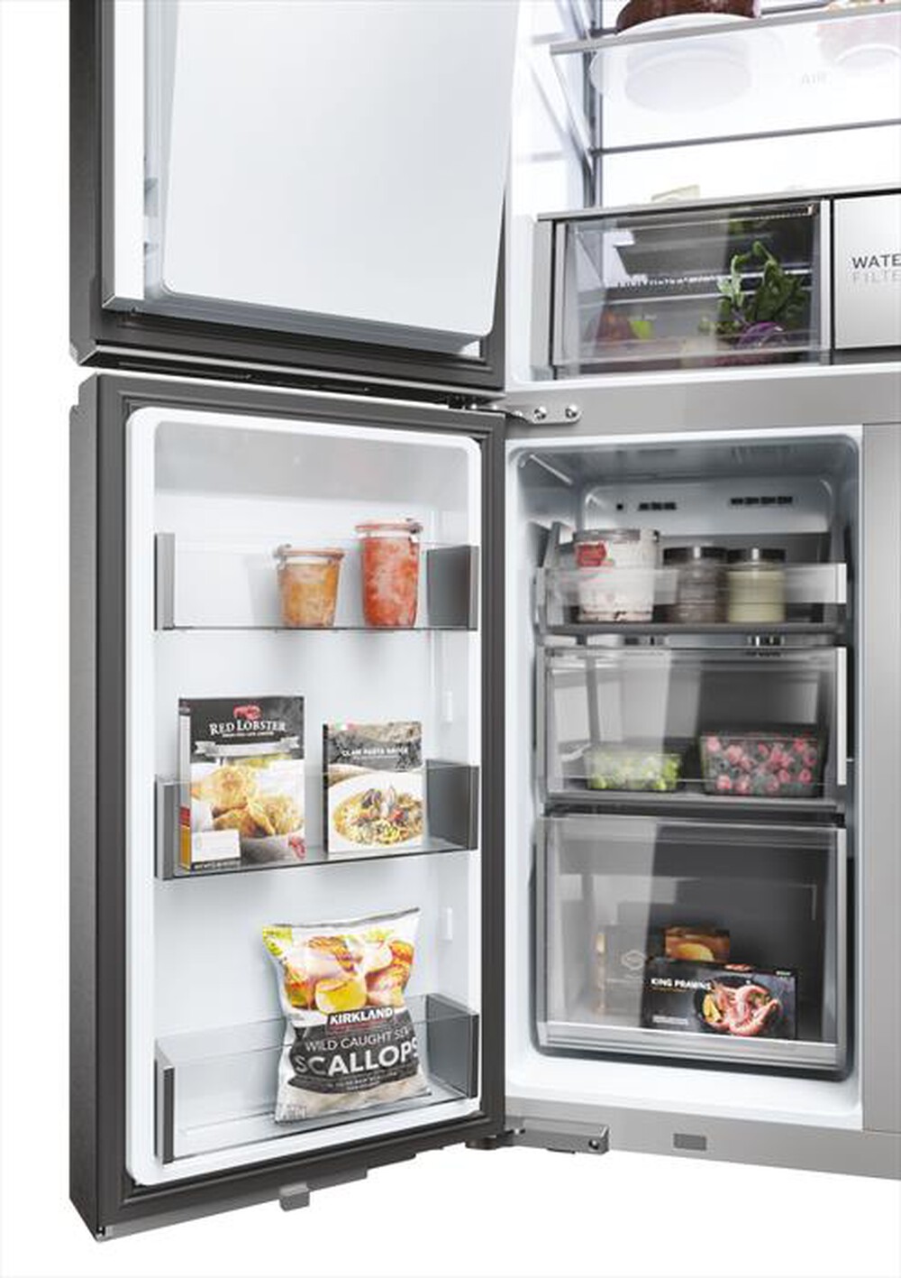 Immagine del prodotto HAIER - Frigorifero side by side HCR7918EIMP ClasseE 601lt-Platino, Acciaio inossidabile