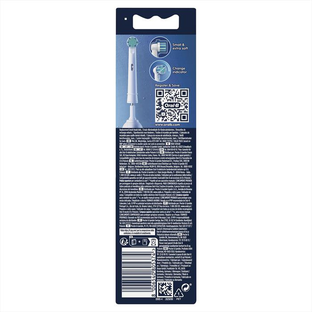 "ORAL-B - Testine Ricambio PW REFILL EB10S SPIDERMAN 4CT 12P-BIANCO"